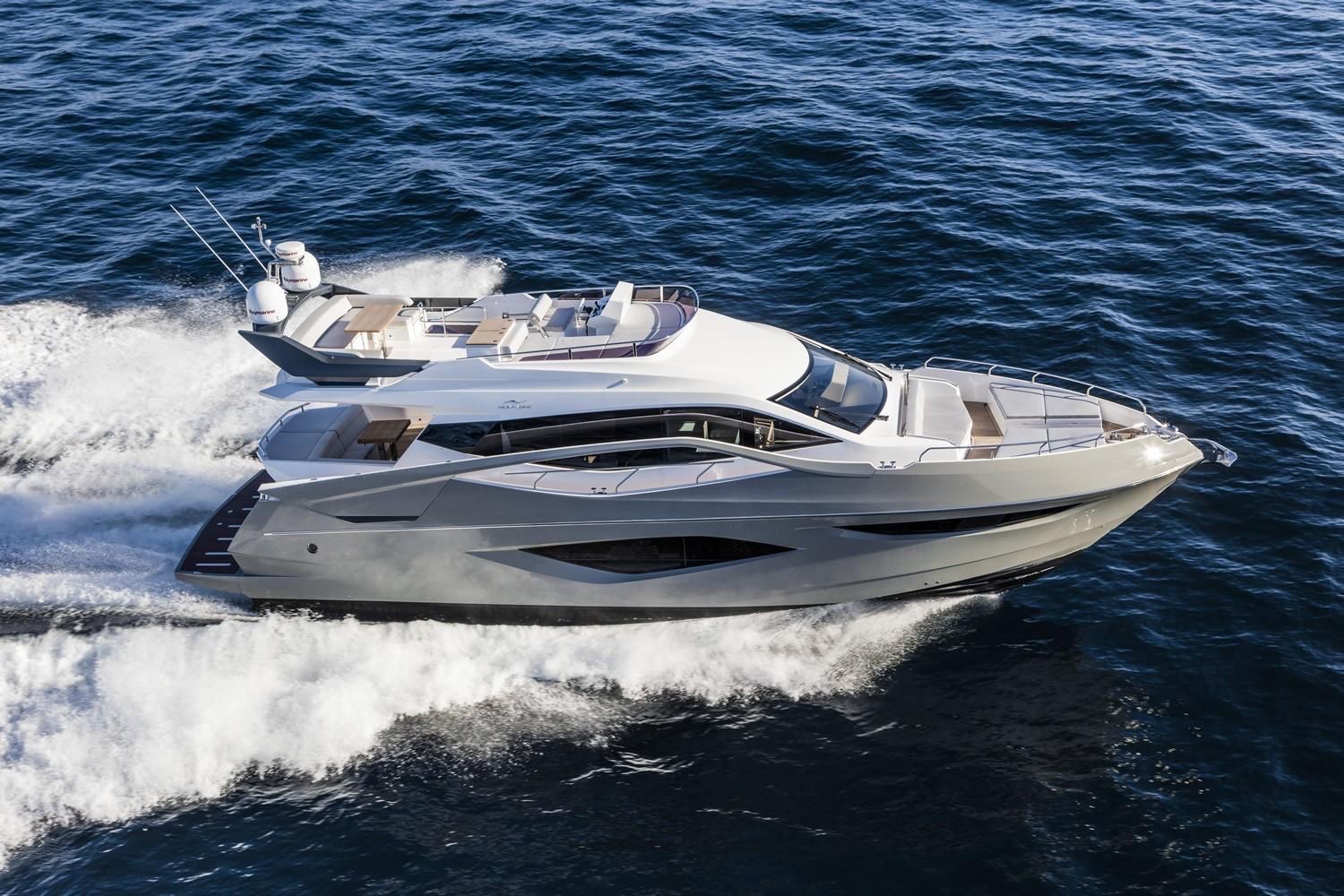 Motor yacht underway